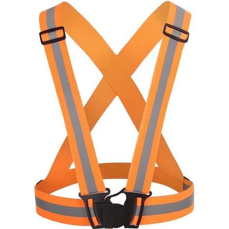 Gilet riflettente, imbracatura di sicurezza elastica regolabile ad alta visibilità riflettente, adatta per jogging, ciclismo, camminata, motociclismo (1/4)