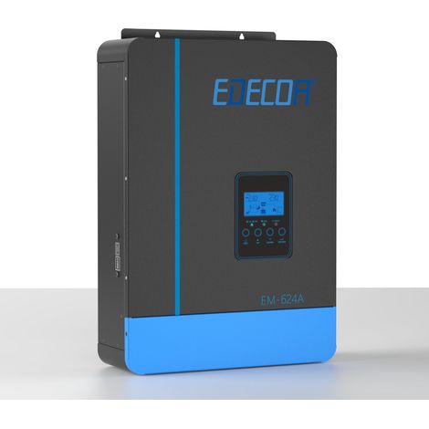 Edecoa – Onduleur hybride 6200W 48V 7000VA – Chargeur solaire MPPT 110A – Pur sinus pour systèmes hors réseau – Protection contre surcharges - MPPT 110 A PUR