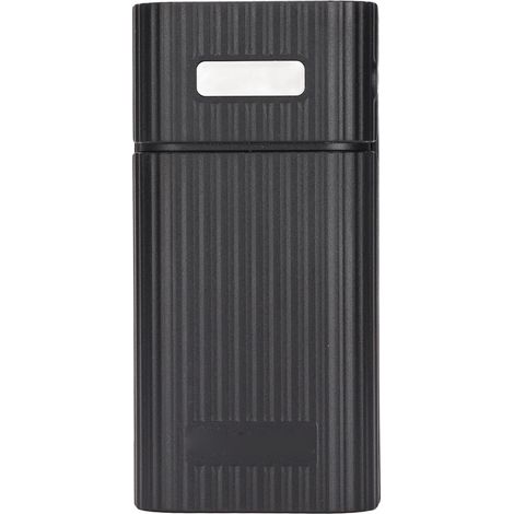 DIY H02B Powerbank-Gehäuse mit USB-C-Schnellladefunktion – 2 x 21700-Akkus enthalten – Schwarz (1/5)