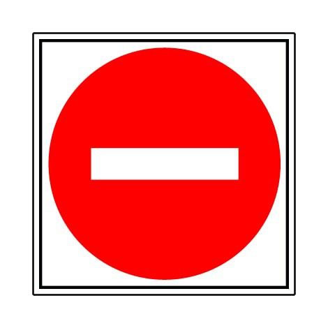 Panneau Sens interdit - Rigide 480x480mm - 4010090