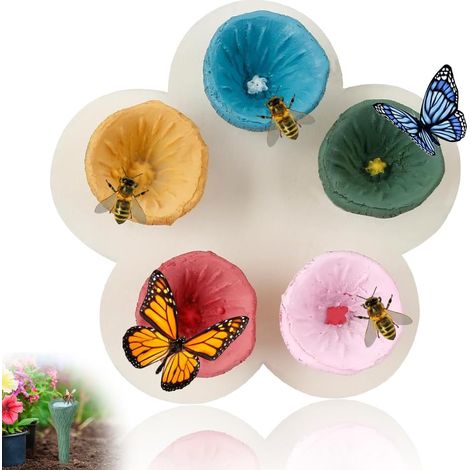 Bee cups, pollinator cups, colorful bee watering station for gardens, balconies, birds and insects (1/5)