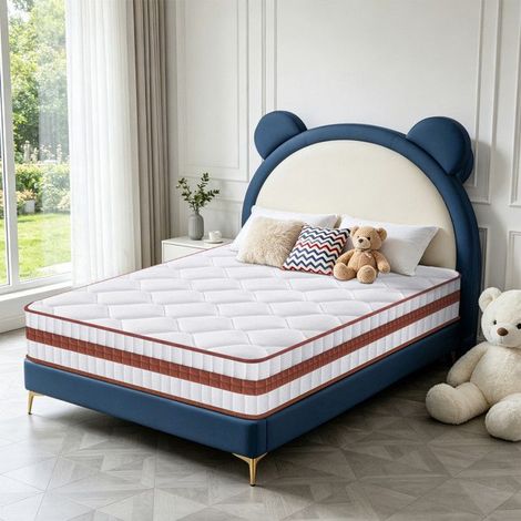 Matelas 90x190 cm Luxe, Épaisseur 26 cm, Latex, Fermeté Moyenne, Ergonomique, Hybride Mousse & Ressorts Ensachés, Certifié Oeko-Tex (1/5)