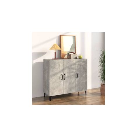 Buffet gris béton 90x34x80 bois d'ingénierie (1/5)