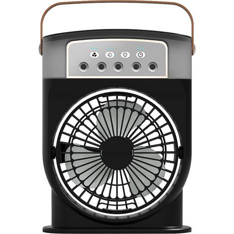 Ventilateur brumisateur portable, mini climatiseur de bureau avec réservoir d'eau de 600 ml - noir (1/3)