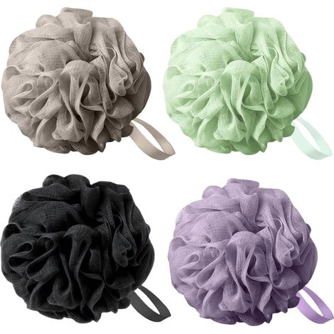 Fleur De Douche - Maille Moussante En Pe Souple - Exfoliation Douce Pour Bain Quotidien - Lot De 4 Pièces (1/5)