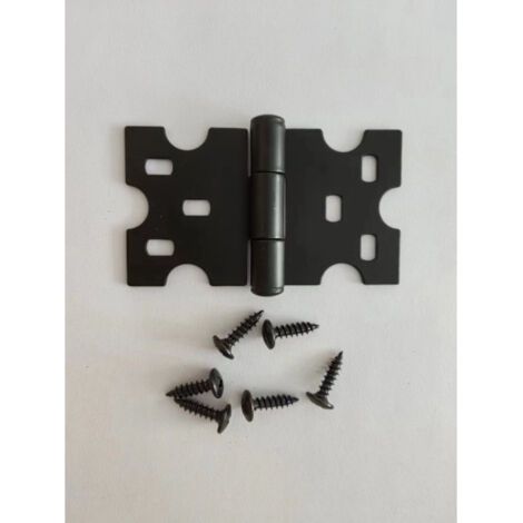 Six charnières noires pour meubles avec vis, adaptées aux petites portes. (1/5)