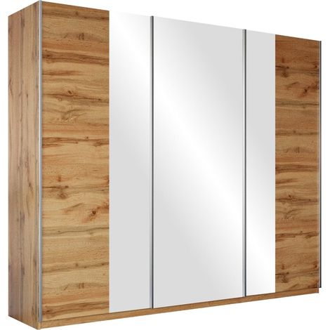 Armario Honolulu 129, Roble wotan, 210x250x65cm, Puertas de armario: Correderas, Número de estantes: 8