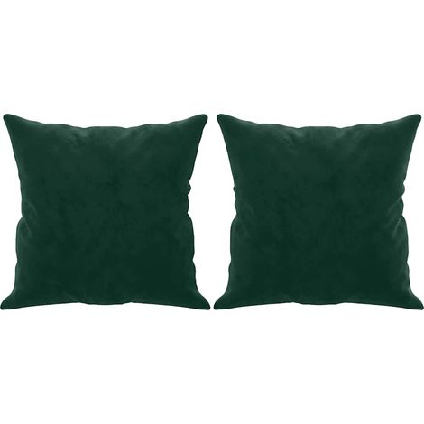 Maison Exclusive - Cojines decorativos 2 uds terciopelo verde osc