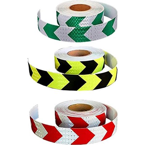 Reflektierendes Warnband – 3er-Pack, glänzend, pfeilförmig, wasserfest und reißfest