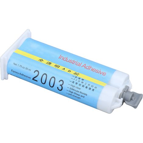 Colle époxy transparente, résistante aux intempéries et à haute viscosité pour métal, verre et bois, 50 ml (1/5)