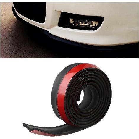 Bande Protecteur Pare-Choc Avant Lèvre, Universel Caoutchouc Pare Chocs Arrière Voiture Adhésif, Spoiler Avant Universel Rubber Front Bumper Lip, Avant Voiture Lèvre Protection Jupe Caoutchouc (1/5)