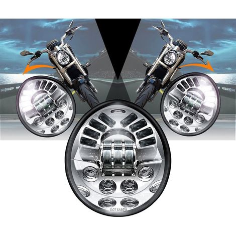 Optique Full LED ADAPTATIVE Harley Davidson V-ROD à partir de 2002 - CHROME - 60W - 3450Lms (1/5)
