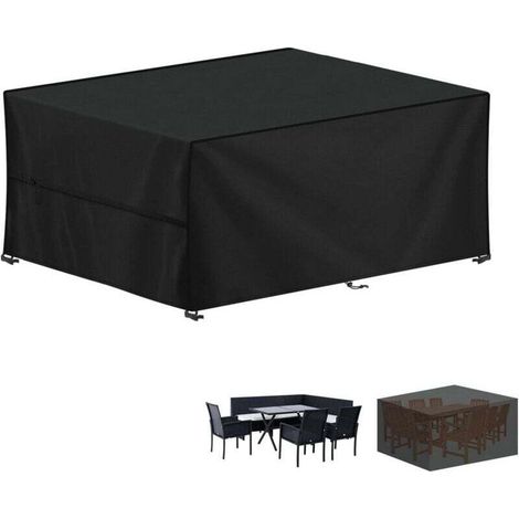 Housse pour Mobilier de Jardin, 420D Oxford Bâche Table de Jardin, Imperméable Housse Table Jardin Bache de Protection Exterieur Salon de Jardin pour Table, Chaise et Canapé, 18012074cm