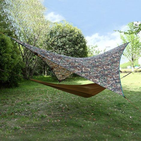 1Pc extérieur Portable étanche à la pluie hamac tente bche abri Camouflage 275275cm(1) (1/5)