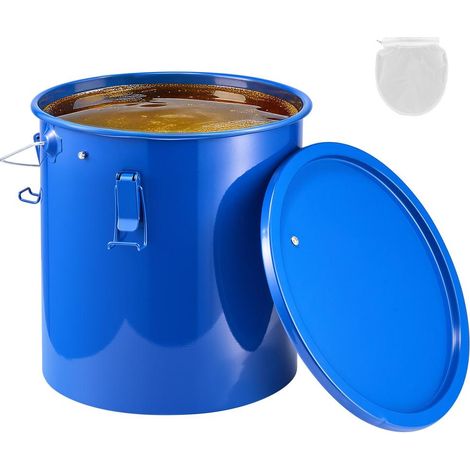 Collecteur d'Huile Usagée Friteuse VEVOR Fût de Récupération 22,7 L Acier au Carbone avec Couvercle et Filtre Bleu GLB-6GAL (1/5)