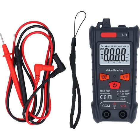 Multimètre numérique de poche intelligent, 4000 points, voltmètre DC AC, testeur électrique, plage automatique, tension sans contact. (1/5)