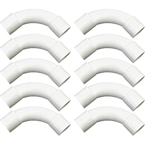 10pcs 16mm Tube Électrique Manchonné en PVC Coudes pour Tube Isolant 90 Degrés Connecteur Raccord de Tuyau Électrique Câble Canal Installation Murale (1/5)
