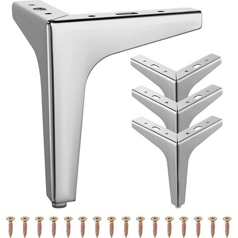 Lot de 4 Pieds de Meubles en métal Modernes triangulaires pour Placard, canapé, Chaise (17 cm) (1/5)