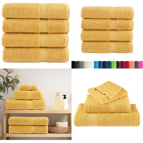 Premium Duschtücher SOLUND 4 Stk. Gold 70x140 cm 600 g/m² - Duschhandtuch - Baumwollhandtuch (1/5)