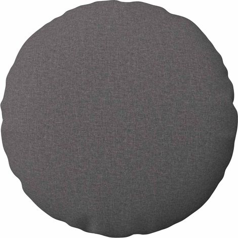 Housse de coussin ronde décorative en tissu polyester gris clair Lot de 2 Ø 40 cm (1/5)