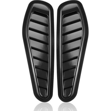 BRAVIX 2 Pcs EntréE D'Air Universel DéCorative De Capot De Voiture Couvercle D'Admission D'Air Voiture DéCoratif Capot De Scoop,Noir (1/5)