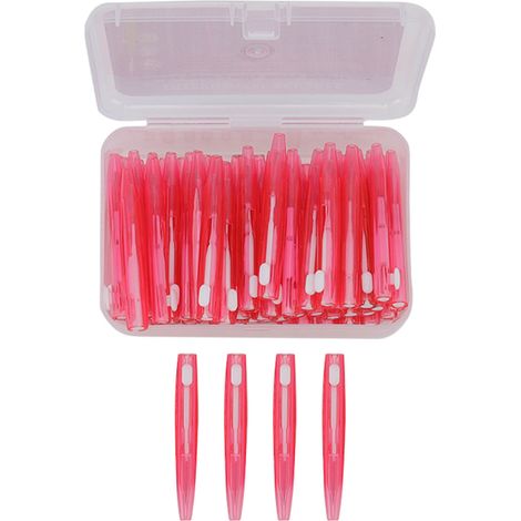 60 Pièces Brosse Interdentaire Pratique Mince Nettoyant Orthodontique avec Manche PP pour Adultes Enfants Soin Dentaire Rose (1/5)