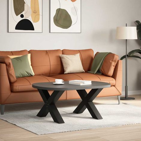 Maison Exclusive - Couchtischbeine X-Form 2 Stk. Schwarz 70x(42-4