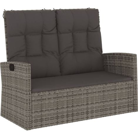 Maison Exclusive - Gartenbank mit Liegefunktion & Kissen Grau 118