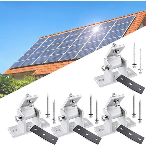Bardusch-Lot de 4 supports muraux réglables (10–15°) pour panneaux solaires de balcon, fixation module PV sans tige (1/4)