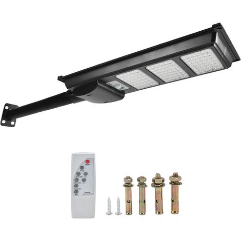 GARRYFIZH Lampadaire solaire 200 W 126 LED avec télécommande, minuterie, étanche, détecteur de mouvement à induction de présence humaine, usage extérieur