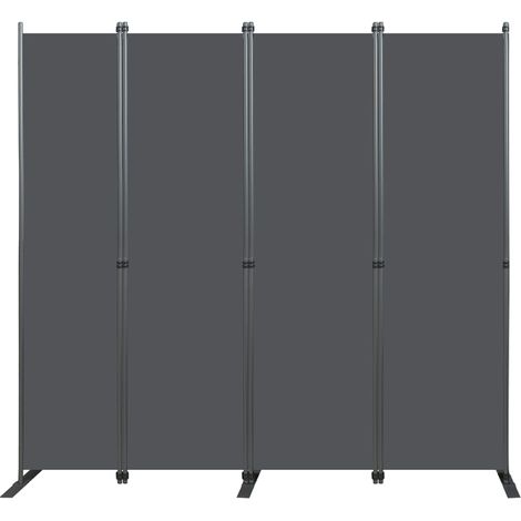 Cloison 4 panneaux – 2040x1800mm – Gris – Intérieur – Autoportant – Confidentialité – Bureau/Chambre/Salon (1/5)