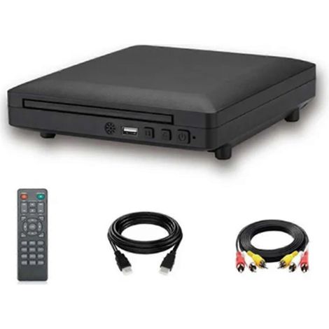 Lecteur DVD portable avec ports USB et HDMI externes, compatible avec les camping-cars (prise UE). (1/4)
