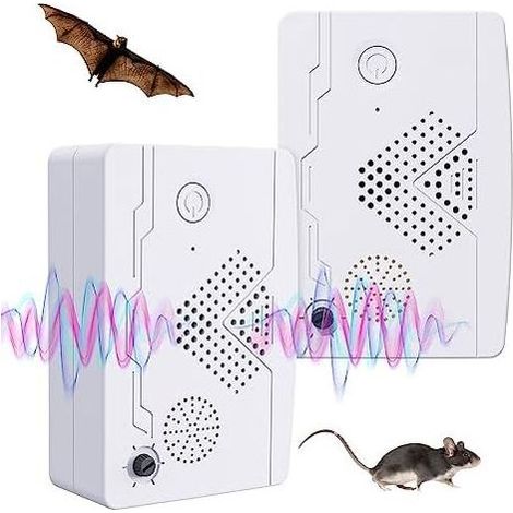 2er-Pack Ultraschall-Abwehrgeräte gegen Mäuse, Fledermäuse, Kakerlaken, Vögel, Insekten, Mäuse - (1/5)