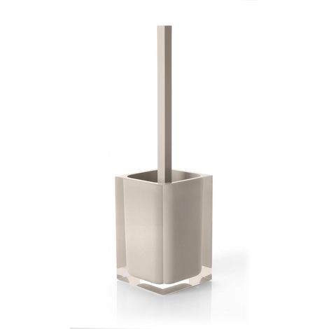 Scopino WC d'appoggio con ciuffo in setole linea Rainbow Gedy RA33 Tortora Chiaro (1/2)