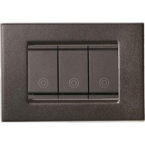 Placca compatibile vimar idea colore nero goffrato 3 posti metallo 2007