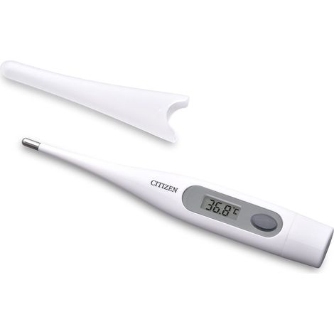 Citizen CTA303 - Termometro digitale resistente all'acqua, custodia antibatterica con allarme febbre, letture accurate e veloci per adulti e bambini, colore: bianco (1/5)