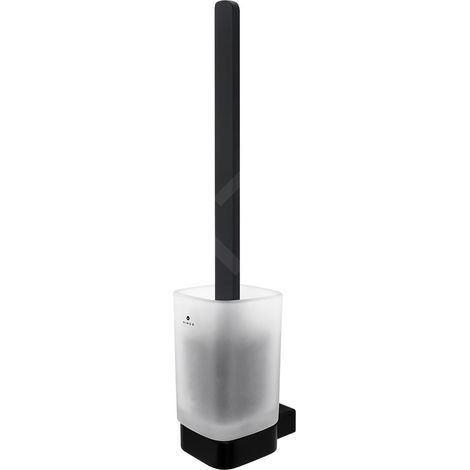 Nimco Kibo - Brosse de toilette murale avec support, verre dépoli/noir mat Ki-14094CN-HR-90 (1/2)