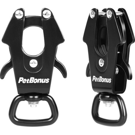 Pack of 2 Frog Clip Carabiner Dog Lead, 360° Rotating Metal Quick Release, Robust Dog Safety Clip for Connecting Dog Collar and Harness (1/5)