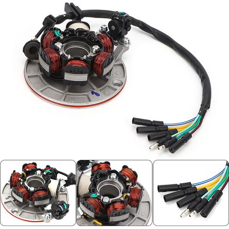 Plaque de stator de magnéto compatible avec le moteur LIFAN YX 140cc à démarrage au kick pour moto tout-terrain PIT PRO. (1/5)