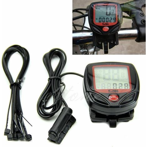 TRADE SHOP - Impermeabile Digitale Lcd Computer Bicicletta Tachimetro Bici 15 Funzioni -