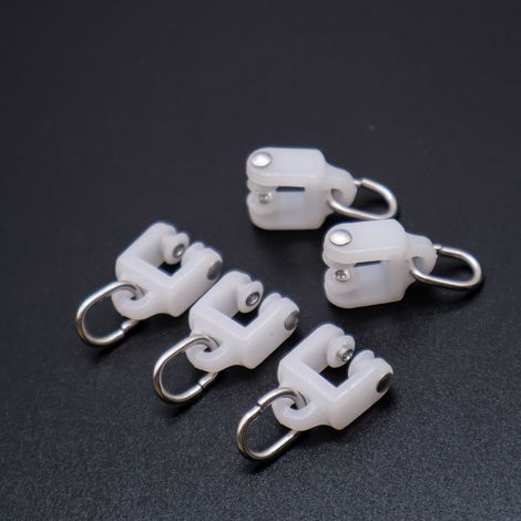 Kleine gebogene Schiene mit POM-Rollen, leise und leichtgängig, flexible Schiene, Vorhangschienenzubehör, kugelgelagerte Rollen (20 Stück). (1/5)