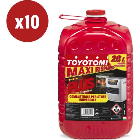 10 taniche da 20 litri di combustibile liquido "toyotomi plus" - totale di 200 litri (1/4)