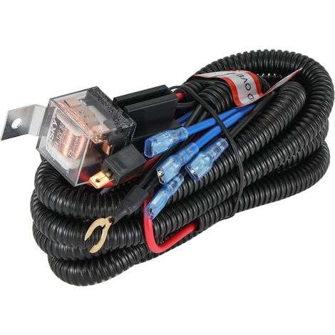 Kit de câblage de klaxon, 12 V 80 A, 4 broches, SPST, pour haut parleur, klaxon, voiture, camion, avec prise relais (1/4)