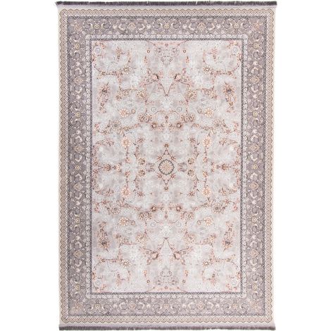 Tapis persan Dorsa  - 150x100cm, Rectangular - 100% Acrylique - Tissé - Argent