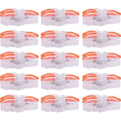 20 Pièces Connecteur Rapide Fil Transparent T-Type, Borne de Jonction 1 Entrée 2 Sorties SPL-F12 (Orange) (1/5)