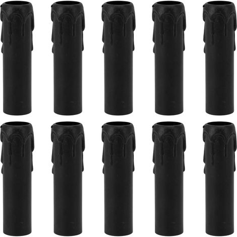10 Pièces 4 Pouces Bougie Couvre Manches Simulation Vintage Cire Goutte Bougie Douille Couvre pour Lustre Bougie Douille Couvre (Le noir) (1/5)