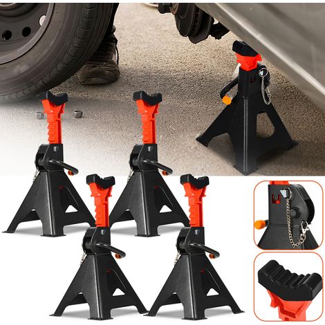 Wolketon 4x cavalletti per cric 3T pieghevoli e regolabili per SUV/van/caravan