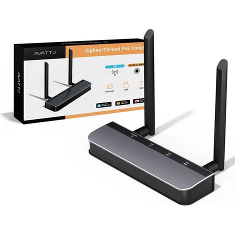 Le chipset haute performance Zigbee2MQTT Dongle Plus est doté de deux antennes, d'une connectivité Ethernet, WiFi et USB, et prend en charge l'alimentation PoE. (1/5)