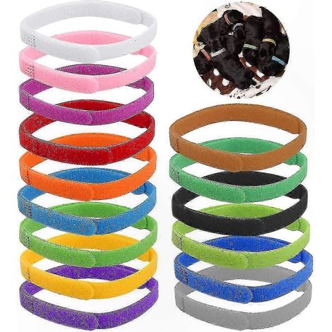 Colliers d'identification pour chiots et chatons, couleurs assorties, lot de 15 (1/3)