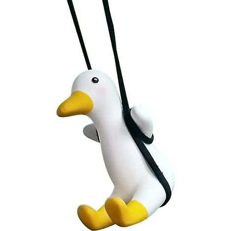 Ornement à suspendre pour voiture, mignon canard pivotant sur pendentif de rétroviseur de voiture (1/5)
